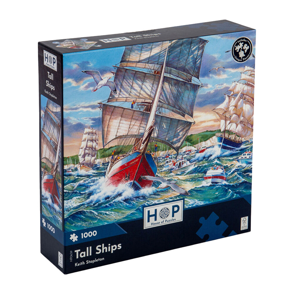1000pc House Of Puzzles Tall Ships 48x69cm Jigsaw Puzzle 3y+