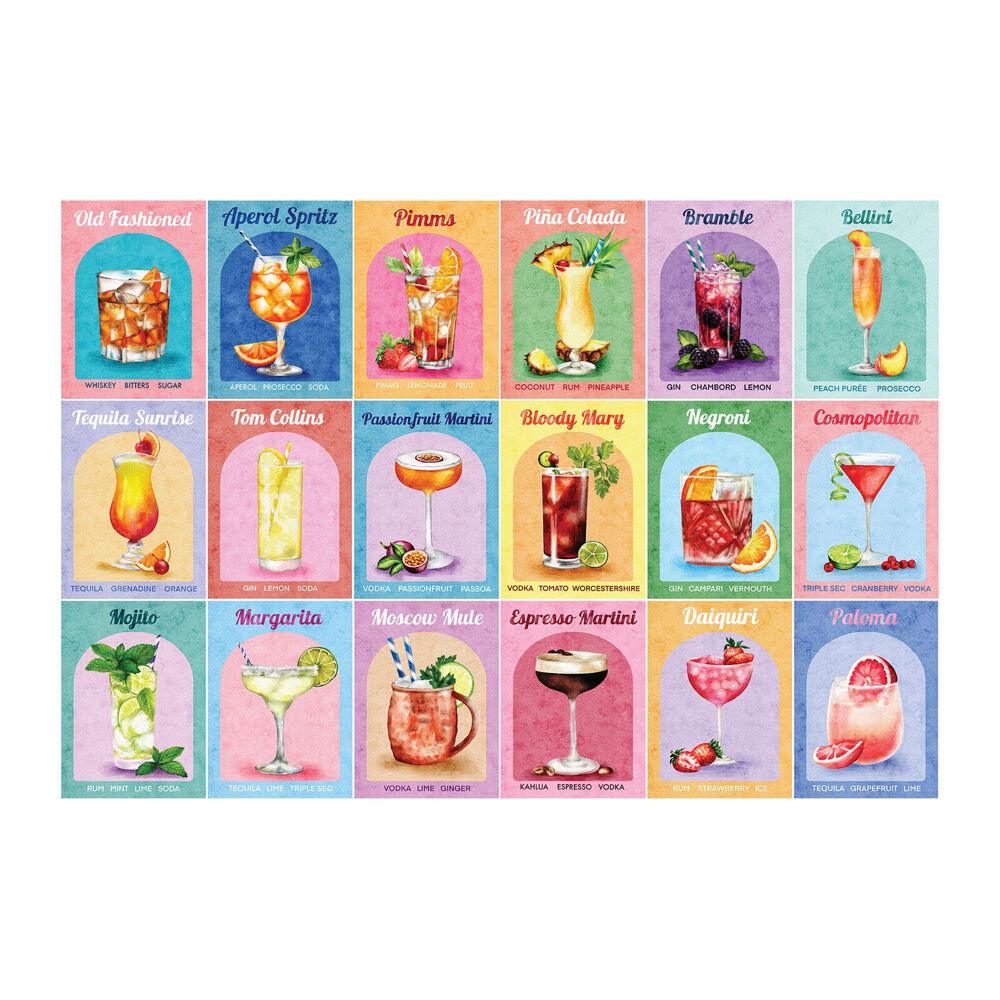 1000pc House Of Puzzles Colourful Cocktails 48x69cm Jigsaw Puzzle 3y+