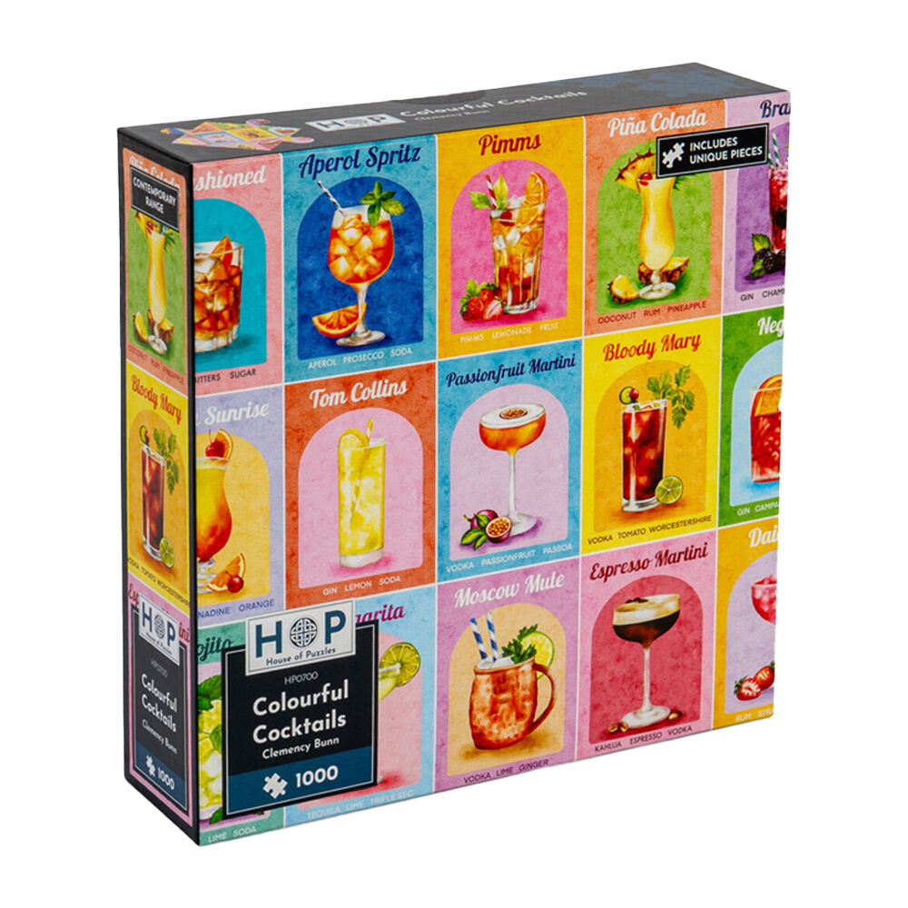 1000pc House Of Puzzles Colourful Cocktails 48x69cm Jigsaw Puzzle 3y+