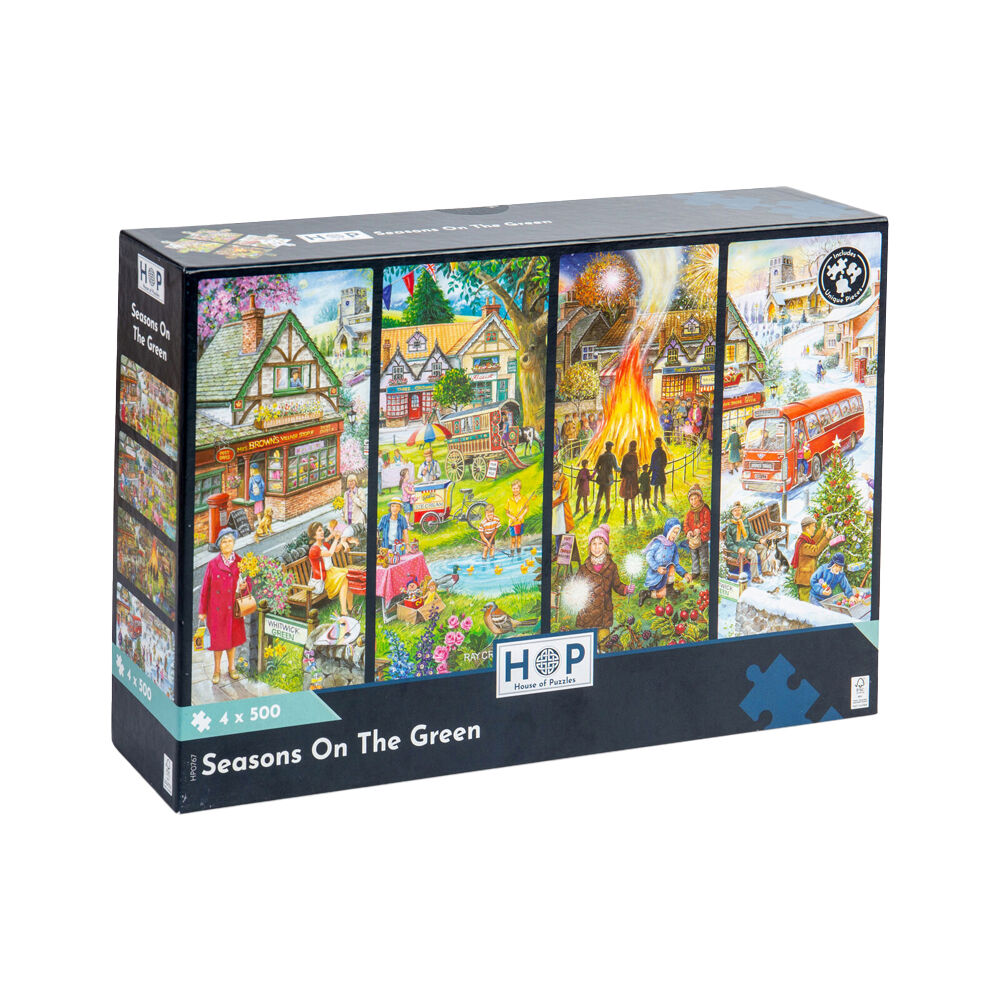 4 x 500pc House Of Puzzles Seasons On The Green Multipack 34x48cm Jigsaw 3+