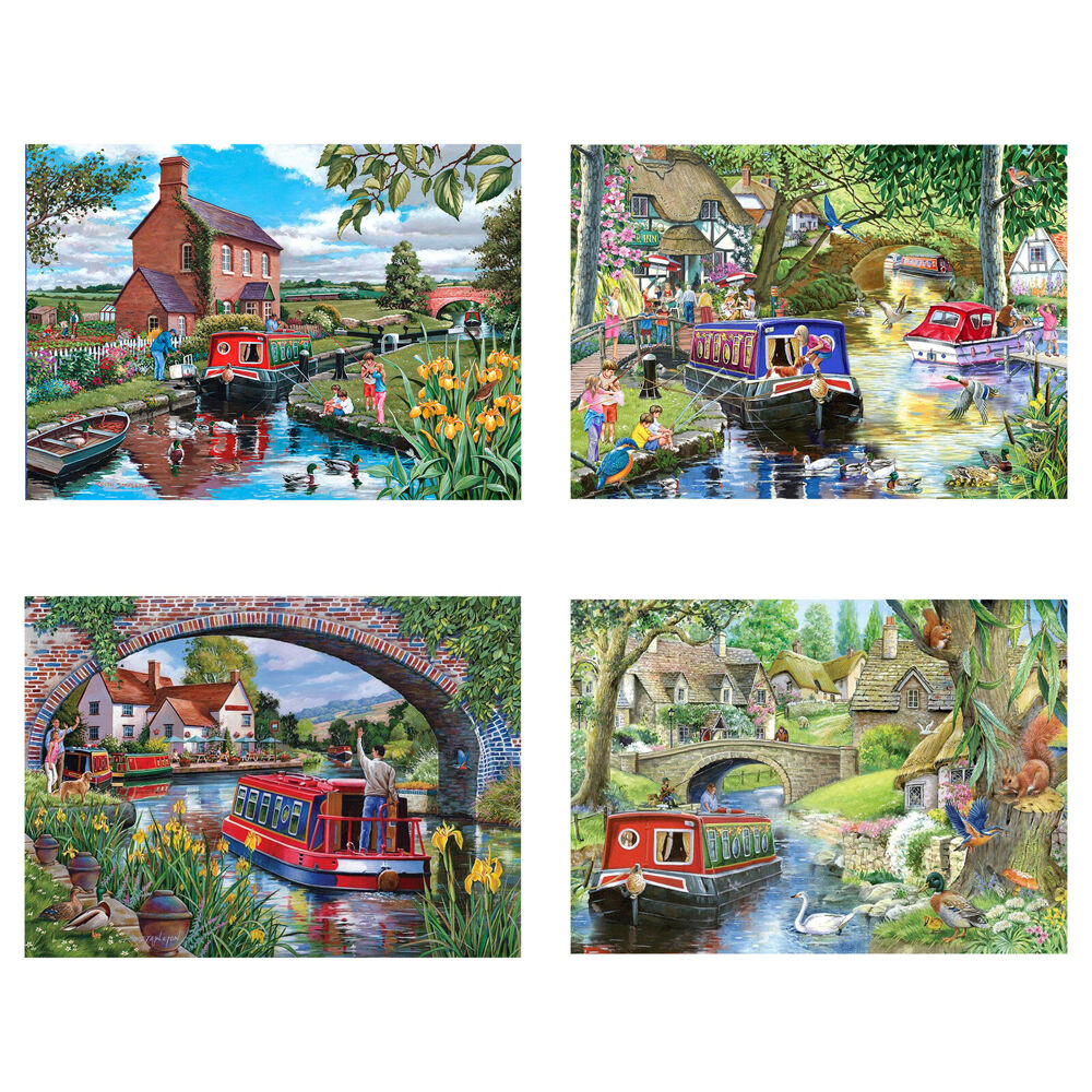4 x 500pc House Of Puzzles Cruising The Canals Multipack 34x48cm Jigsaw 3y+
