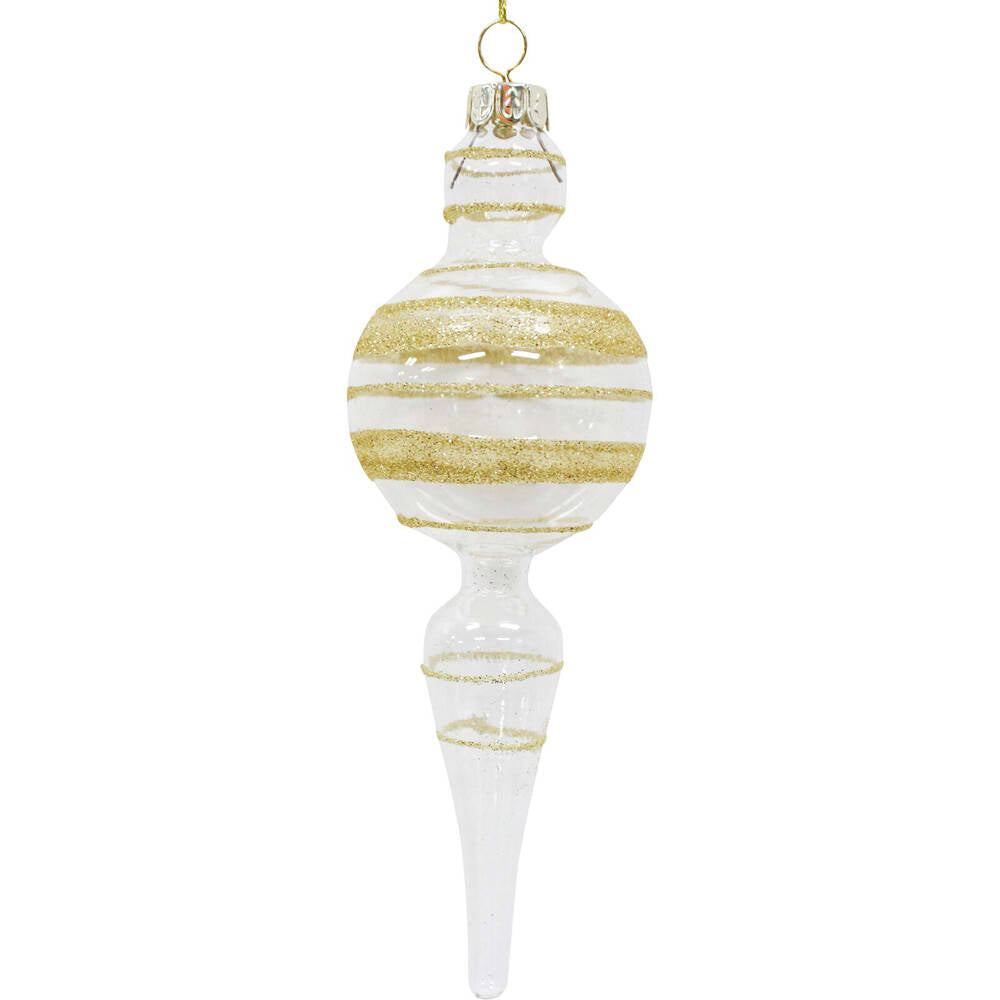 8PK LVD Glass Drop Ornament Hanging Home Decor 18cm Stripe