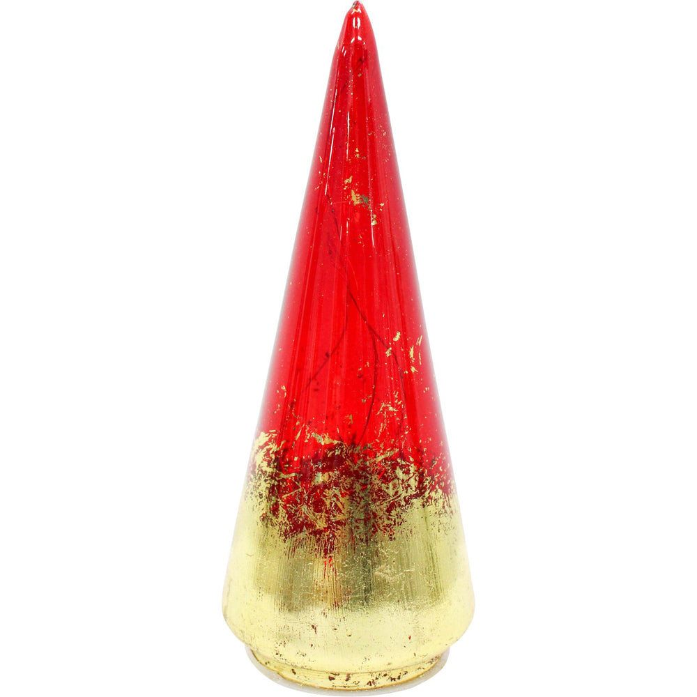 2PK LVD 8x22cm LED Glass Tree Ruby Small Home Decor - Red/Gold