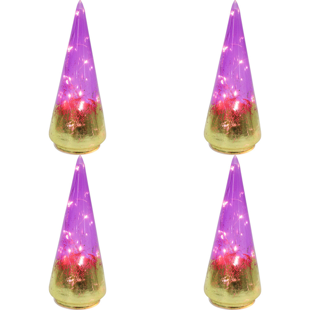 4PK LVD 8x22cm LED Glass Tree Passion Small Home Decor - Purple