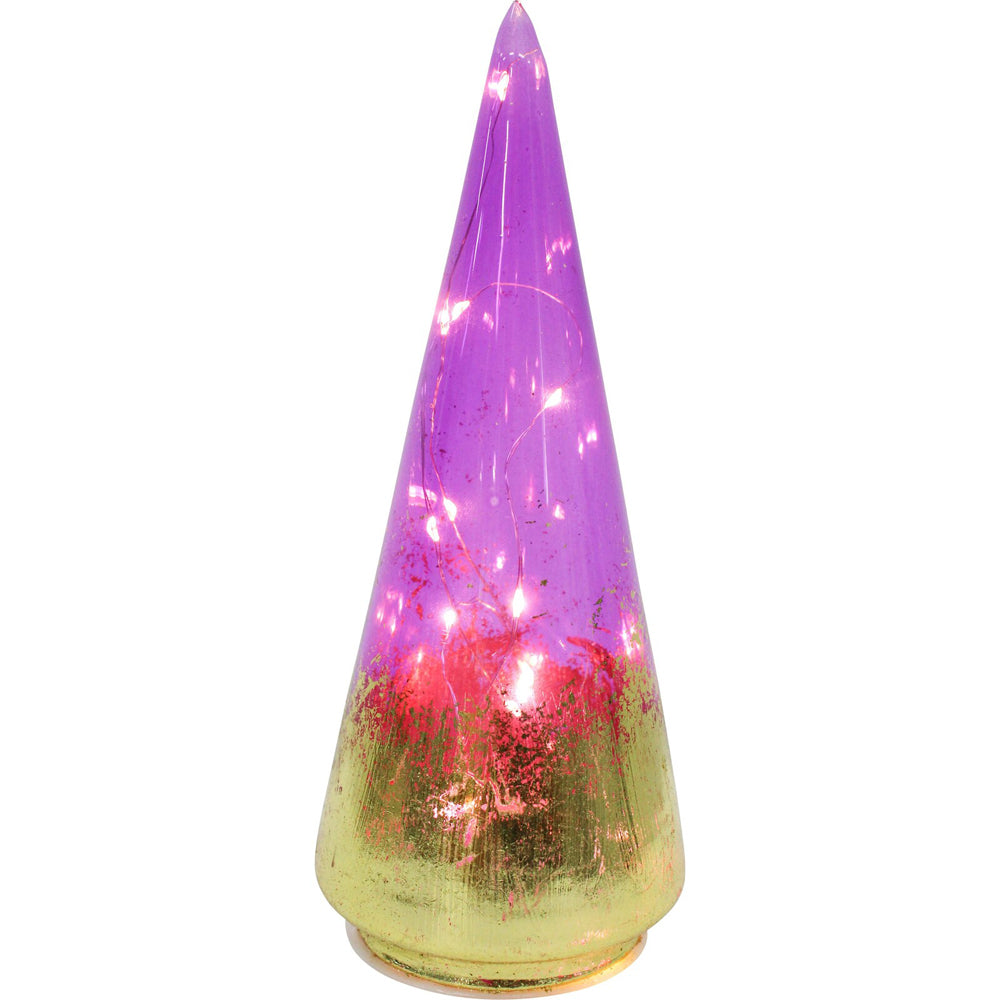 4PK LVD 8x22cm LED Glass Tree Passion Small Home Decor - Purple