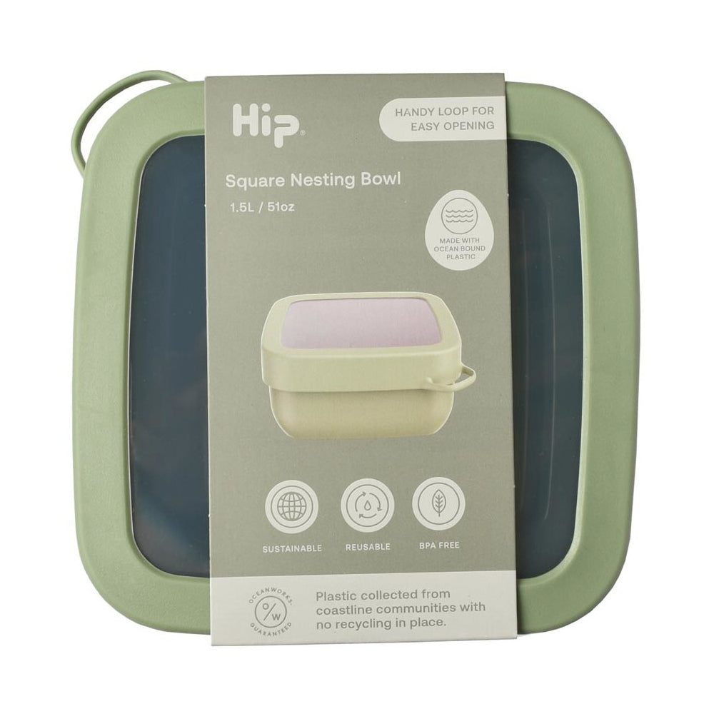 3PK HIP Live-Eco Square Container Assorted Eco-Friendly Food Storage 1.5L