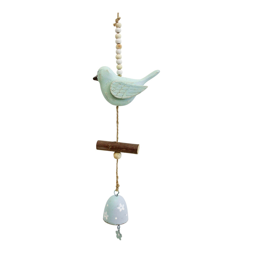 2PK LVD Metal 30cm Hanging Bird Bell Home/Garden Decor - Pale Blue