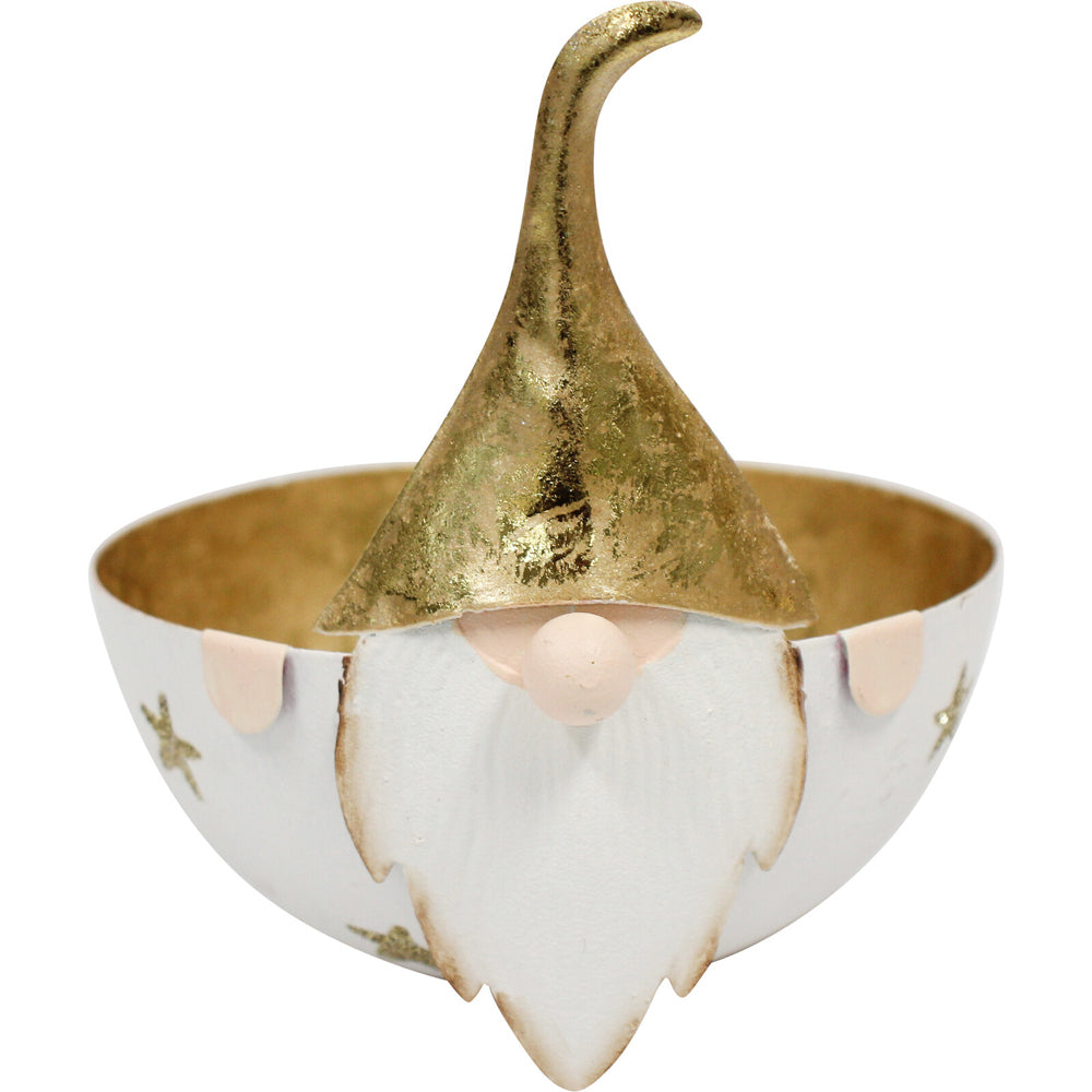 2PK LVD 16x15cm Metal Santa Bowl Large Home/Living Room Decor