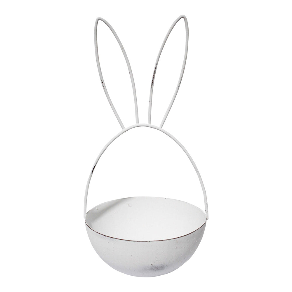 2PK LVD Rabbit Ears 22.5x11cm Metal Decorative Bowl Home Decor - White