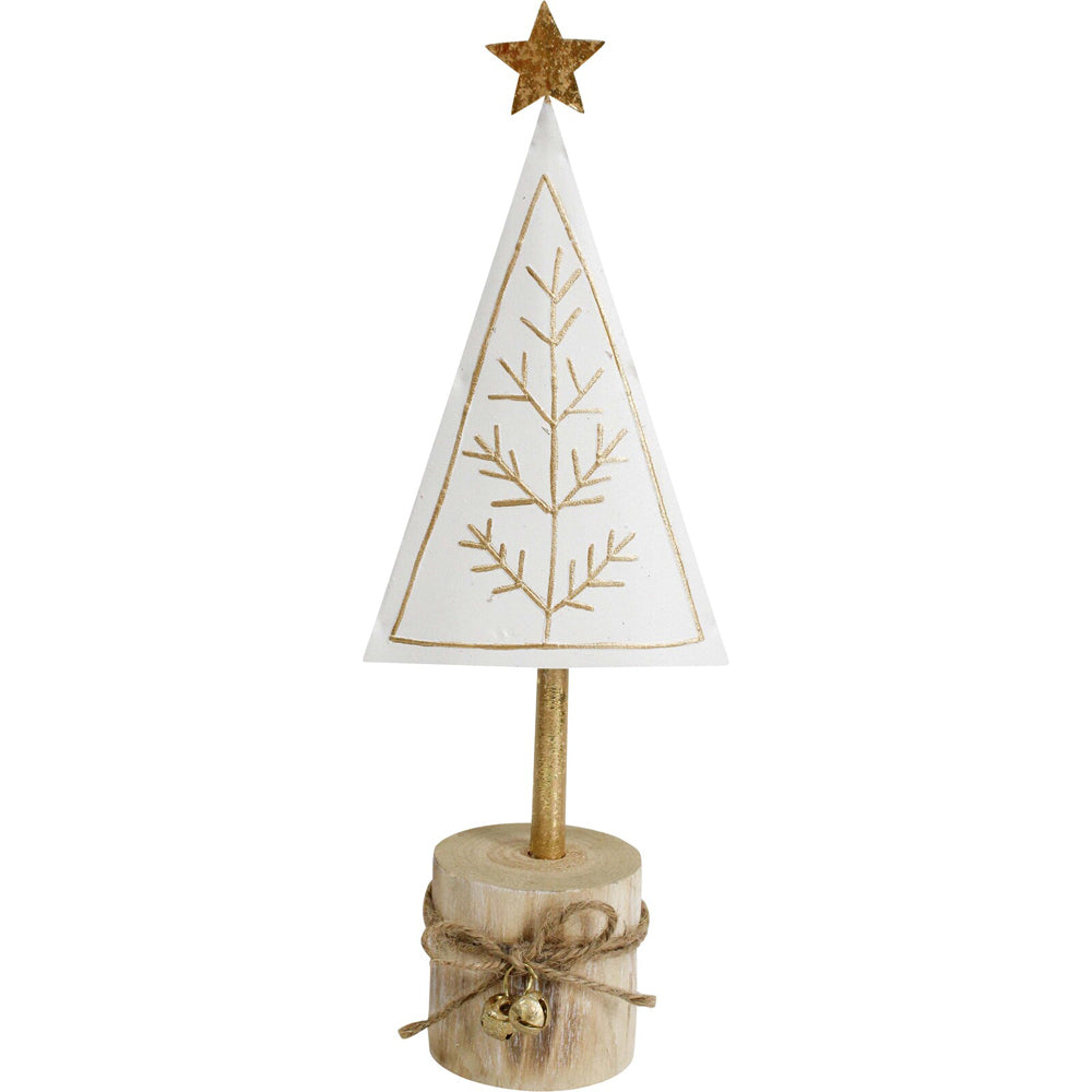 3PK LVD 9x25cm Metal/Wood Nostalgic Xmas Tree Home Decor