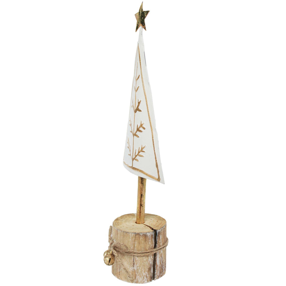 3PK LVD 9x25cm Metal/Wood Nostalgic Xmas Tree Home Decor