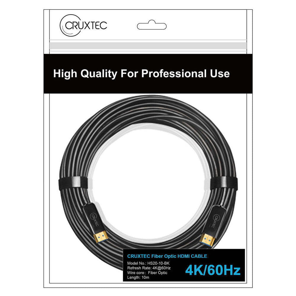 Cruxtec 5m HDMI 2.0 4K/60Hz 18Gbps Male to Male Optical Fibre Cable