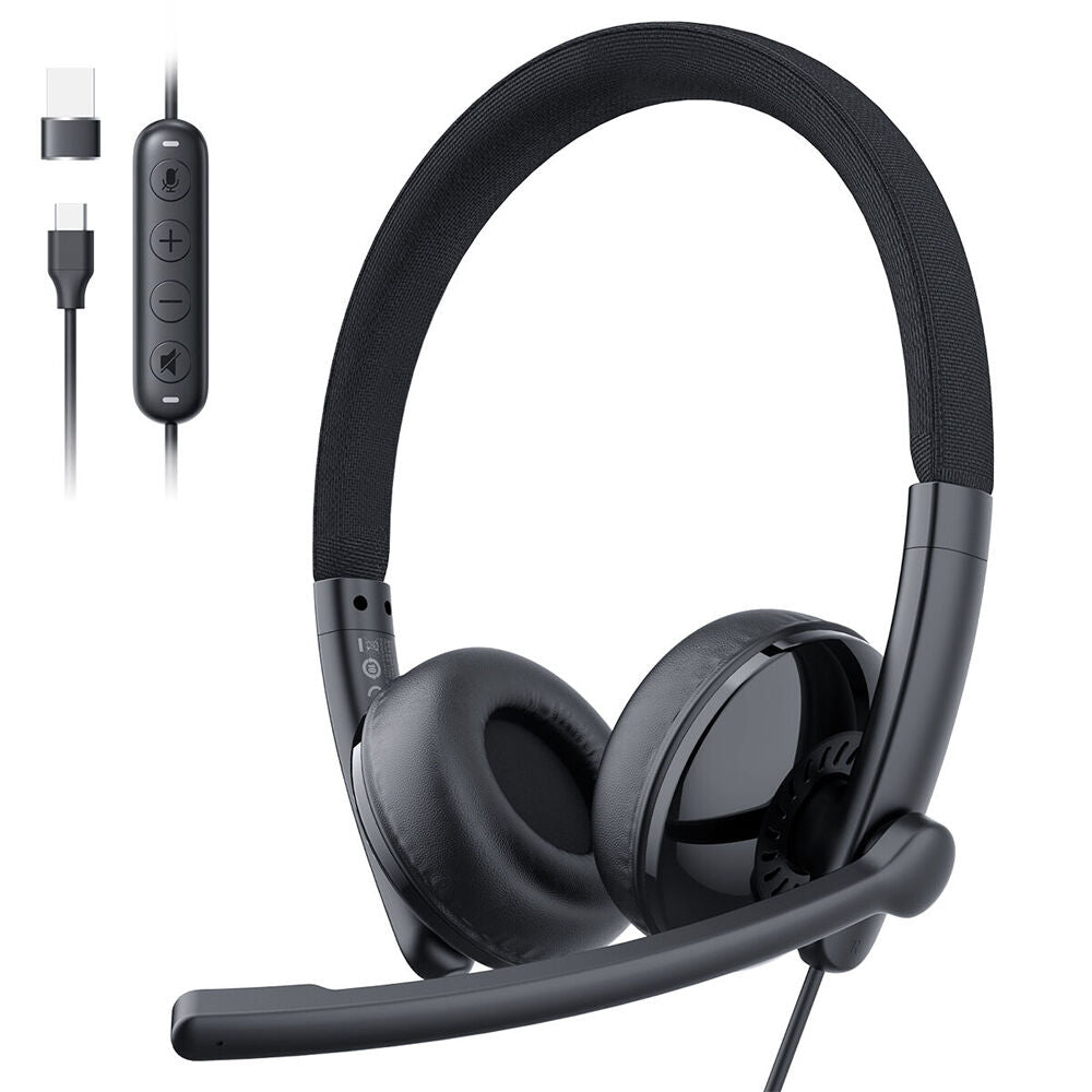 eMeet GeniusCall HS50 USB-C Headset with Boom Microphone