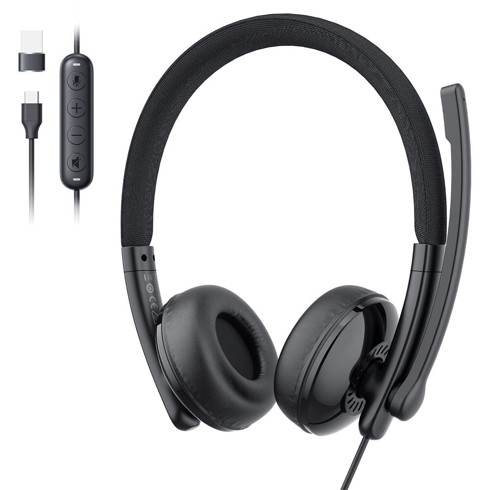 eMeet GeniusCall HS50 USB-C Headset with Boom Microphone