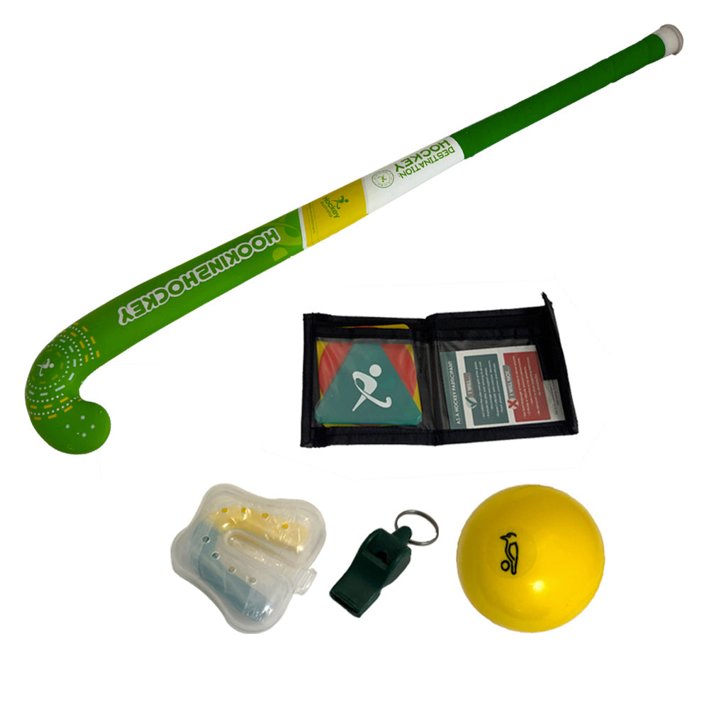 Kookaburra Hook In 2 Hockey Starter Pack Set 26'' Green/Gold