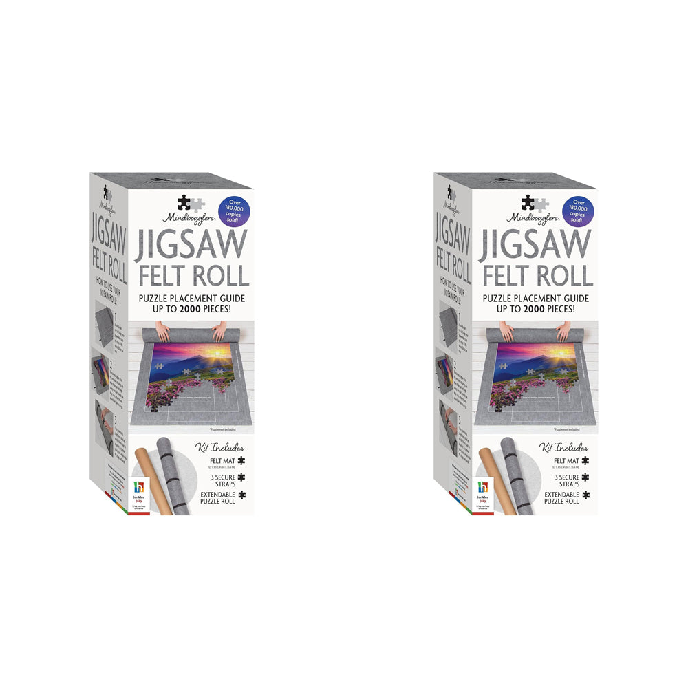 2PK Mindbogglers Jigsaw Felt Roll Portable Puzzle Mat 12x31cm