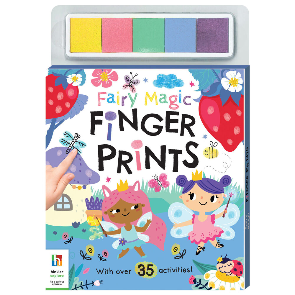 8PK Kaleidoscope Fairy Magic Finger Prints/Paint Book 3y+