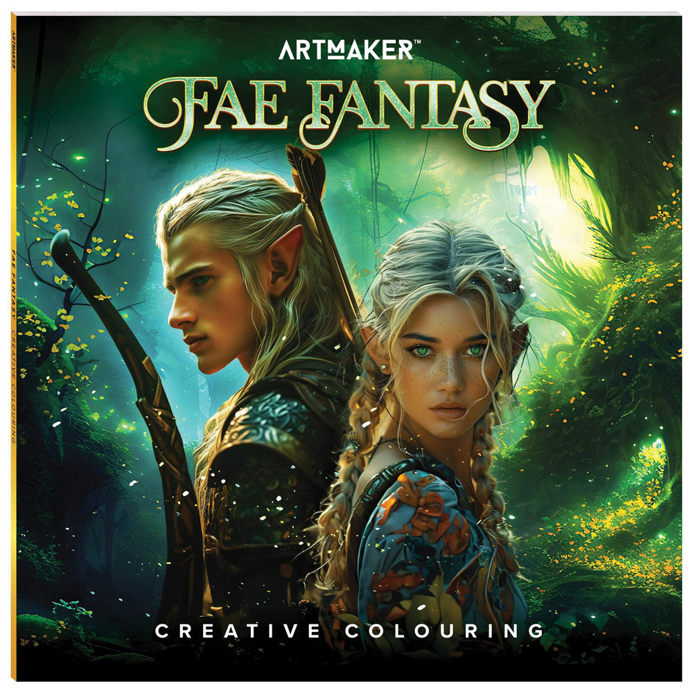4PK Art Maker Fae Fantasy Creative Colouring Square Book