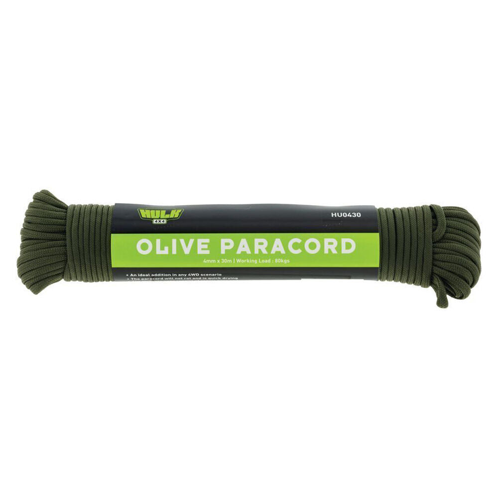 3PK Hulk Rot Resistant & Quick Drying Paracord 4mm x 30m Olive Green