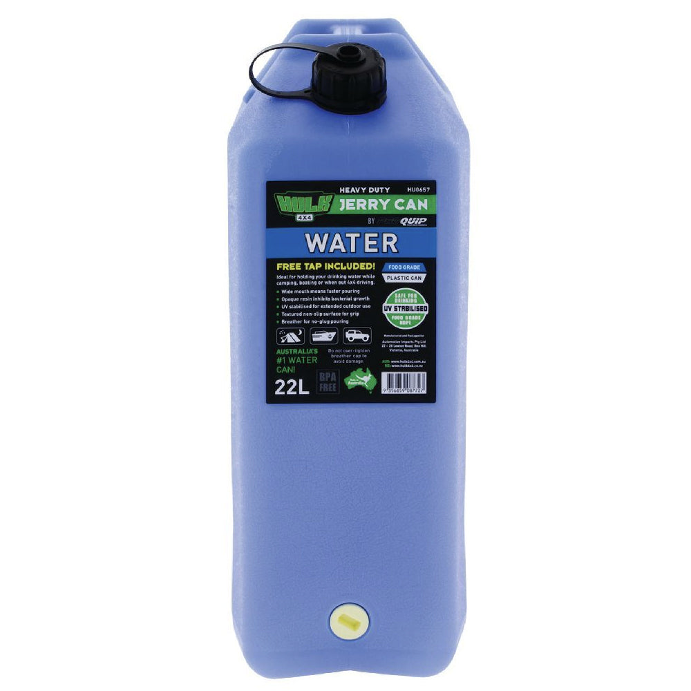 Hulk 4x4 Heavy Duty Plastic Water Jerry Can 22L