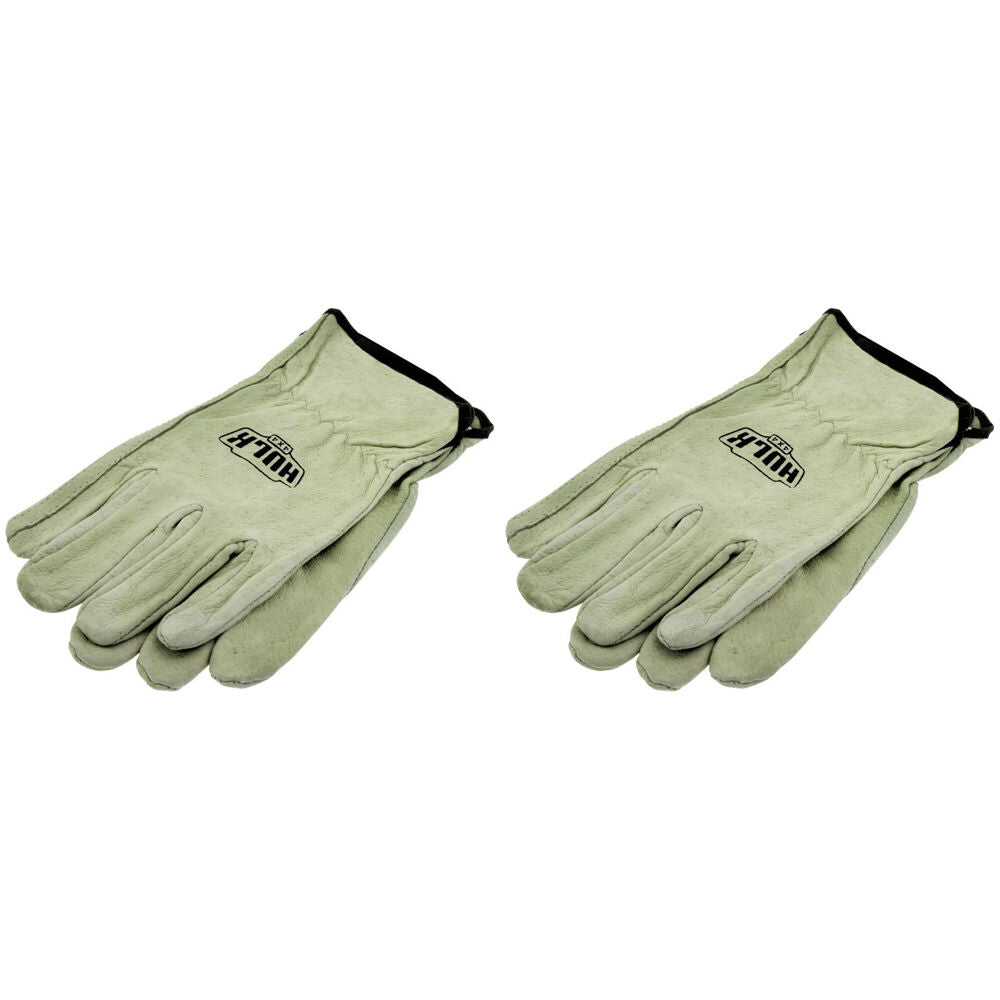 2x 2pc Hulk Pig Grain Leather Rigger Recovery Gloves Pair Green