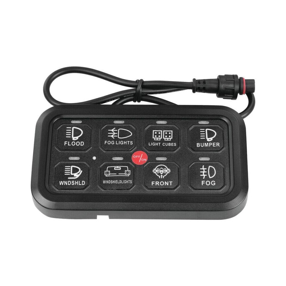 Hulk Pro Professional Series Smart 8-Way Switch Panel 12-24V Black