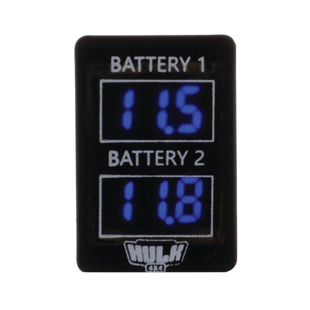 Hulk Toyota Late Dual DC Voltmeter Blue Illumination 12v 32.5 x 22mm