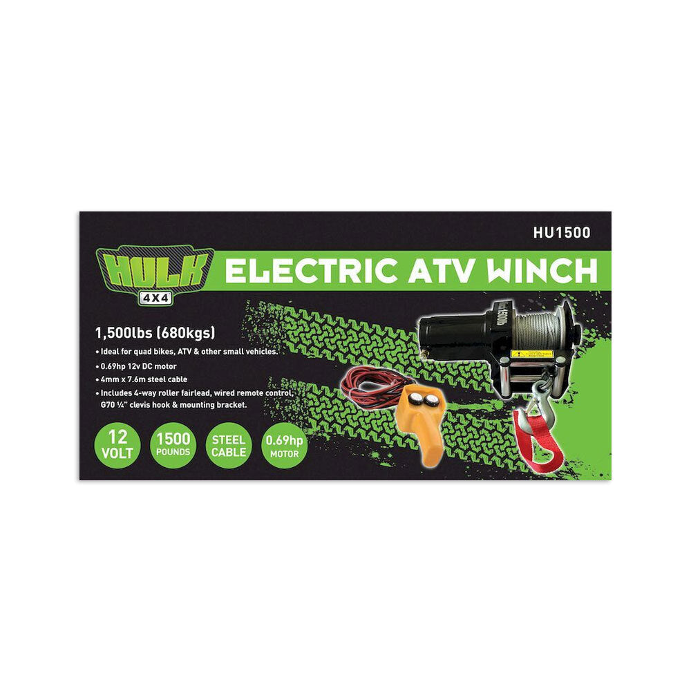 Hulk 4x4 Offroad Atv 680kg Electric Winch Recovery Kit