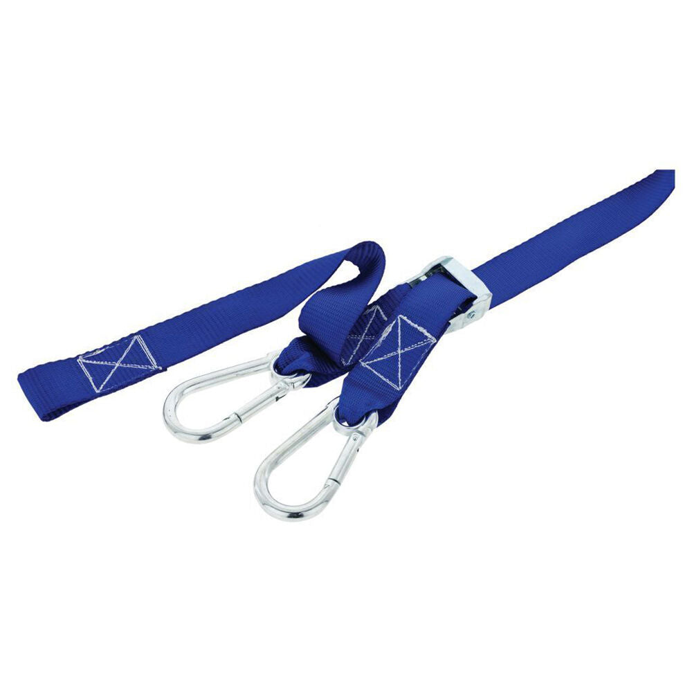 2pc Hulk Motorcycle Cambuckle Tie Down Straps 35mm x 2.27m Blue