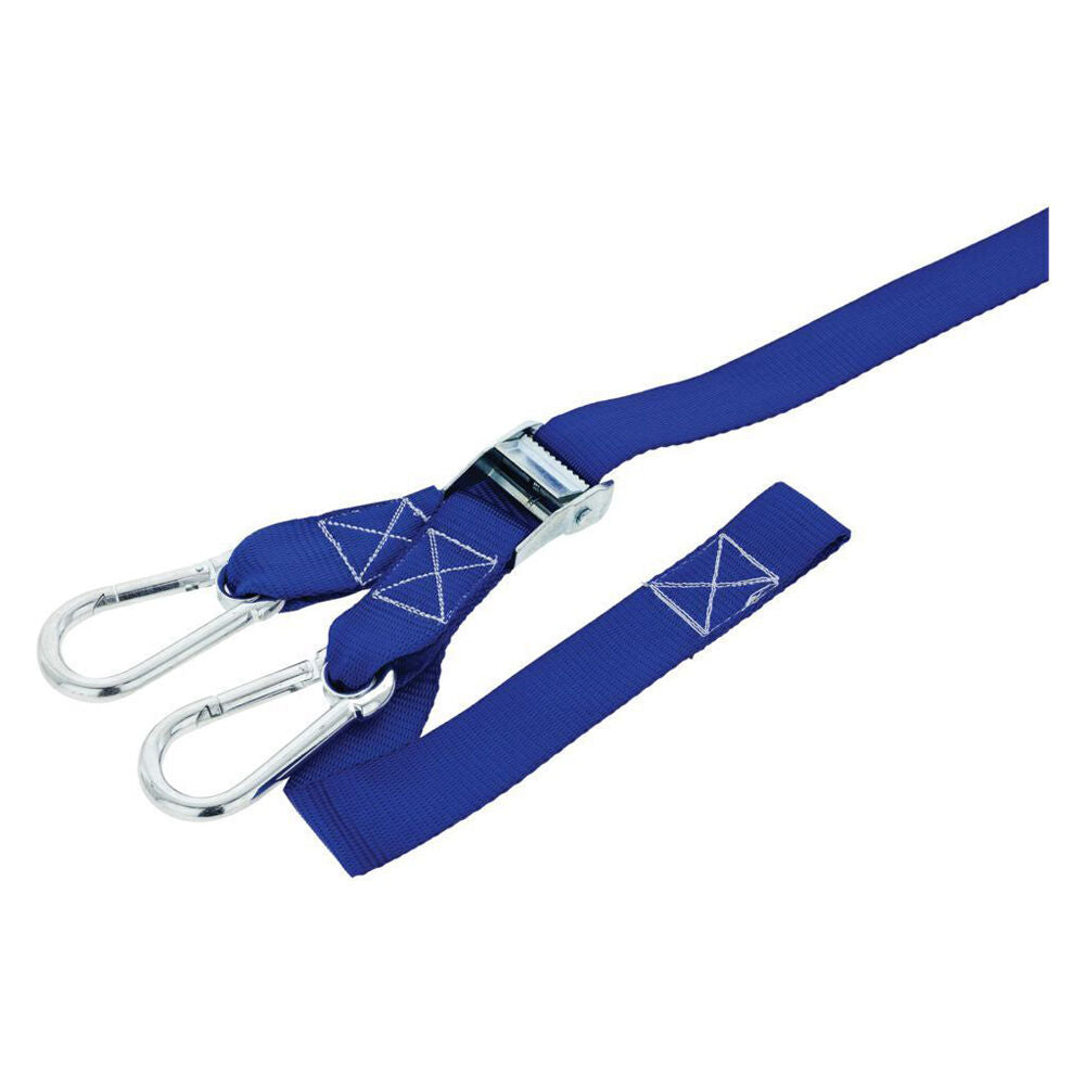 2pc Hulk Motorcycle Cambuckle Tie Down Straps 35mm x 2.27m Blue