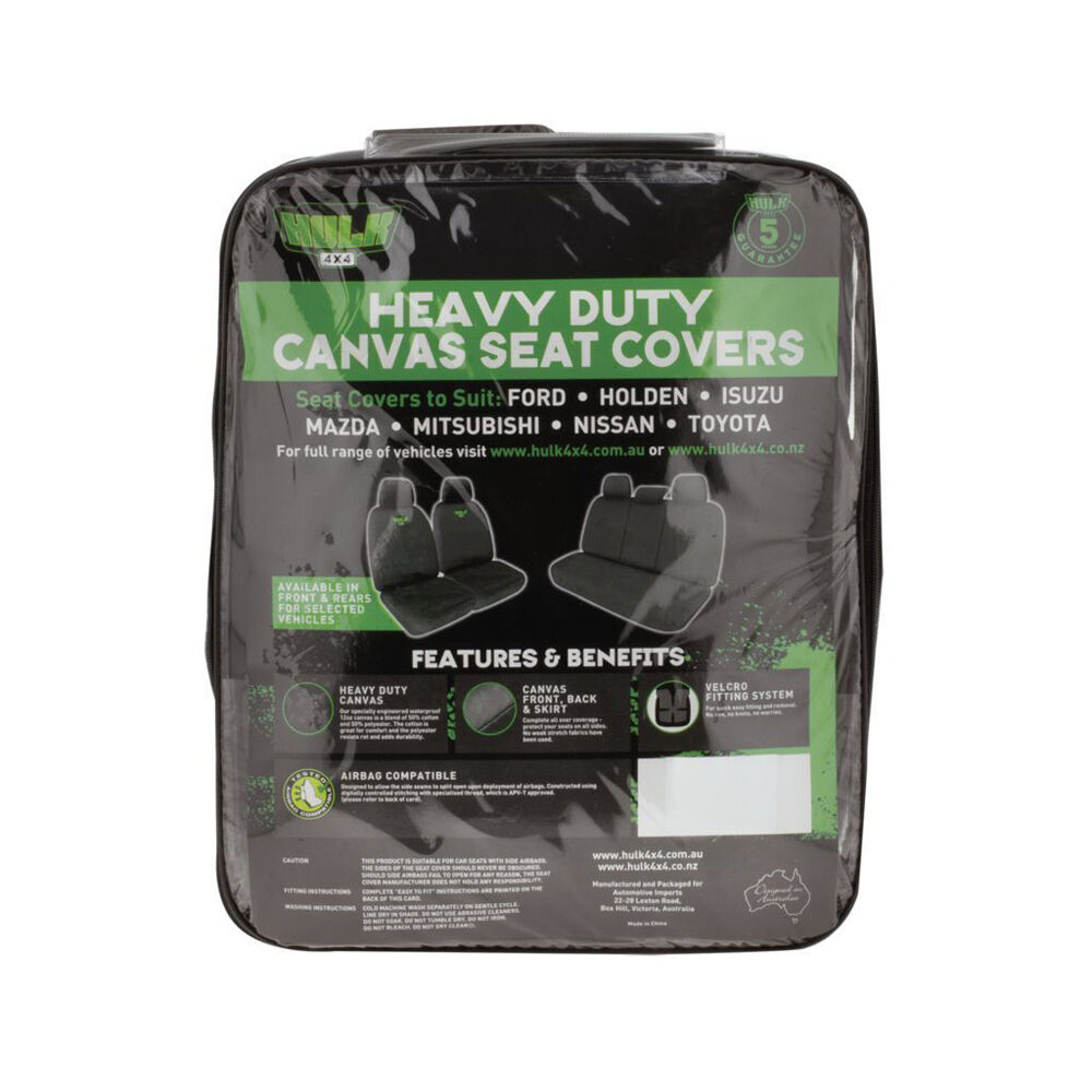 Hulk Holden Colorado RG, Isuzu DMAX TF/TFS & MUX UC Front Seat Covers Grey