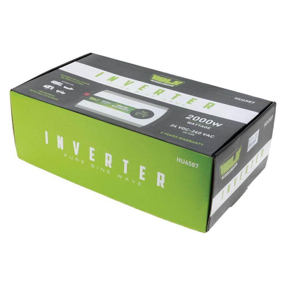 Hulk Pro Pure Sine Wave Power Inverter 24VDC to 240VAC True 2000W