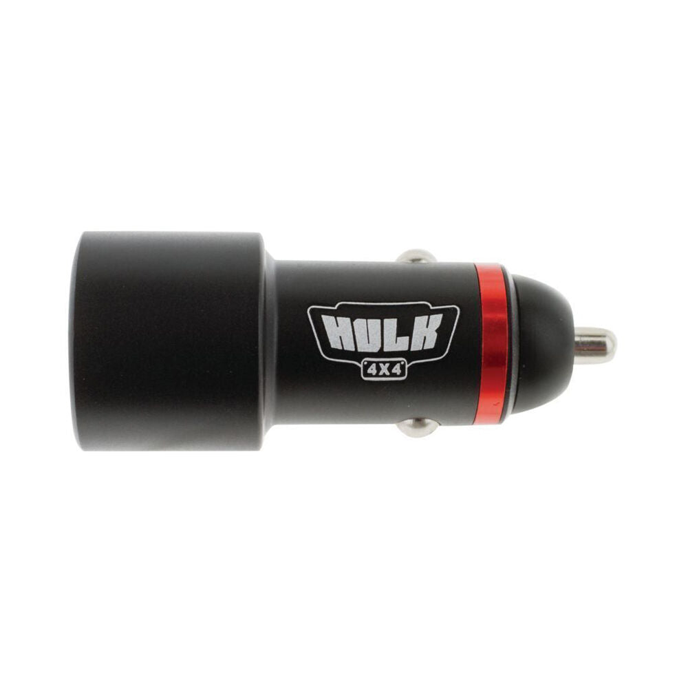 Hulk Dual USB In Car Socket Charger - Type C & QC3.0 Blue Illumination