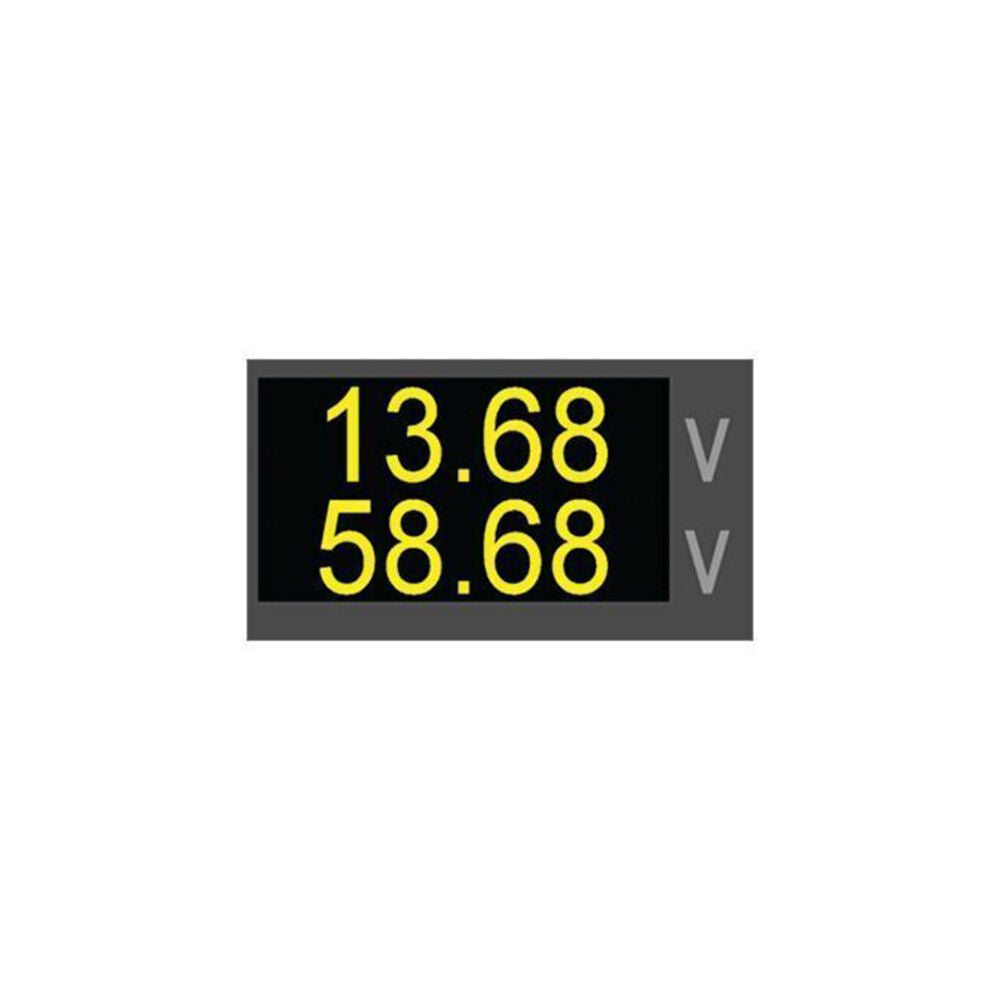 Hulk OLED Display Compact Vehicle DC Dual Voltmeter Reader Device Black