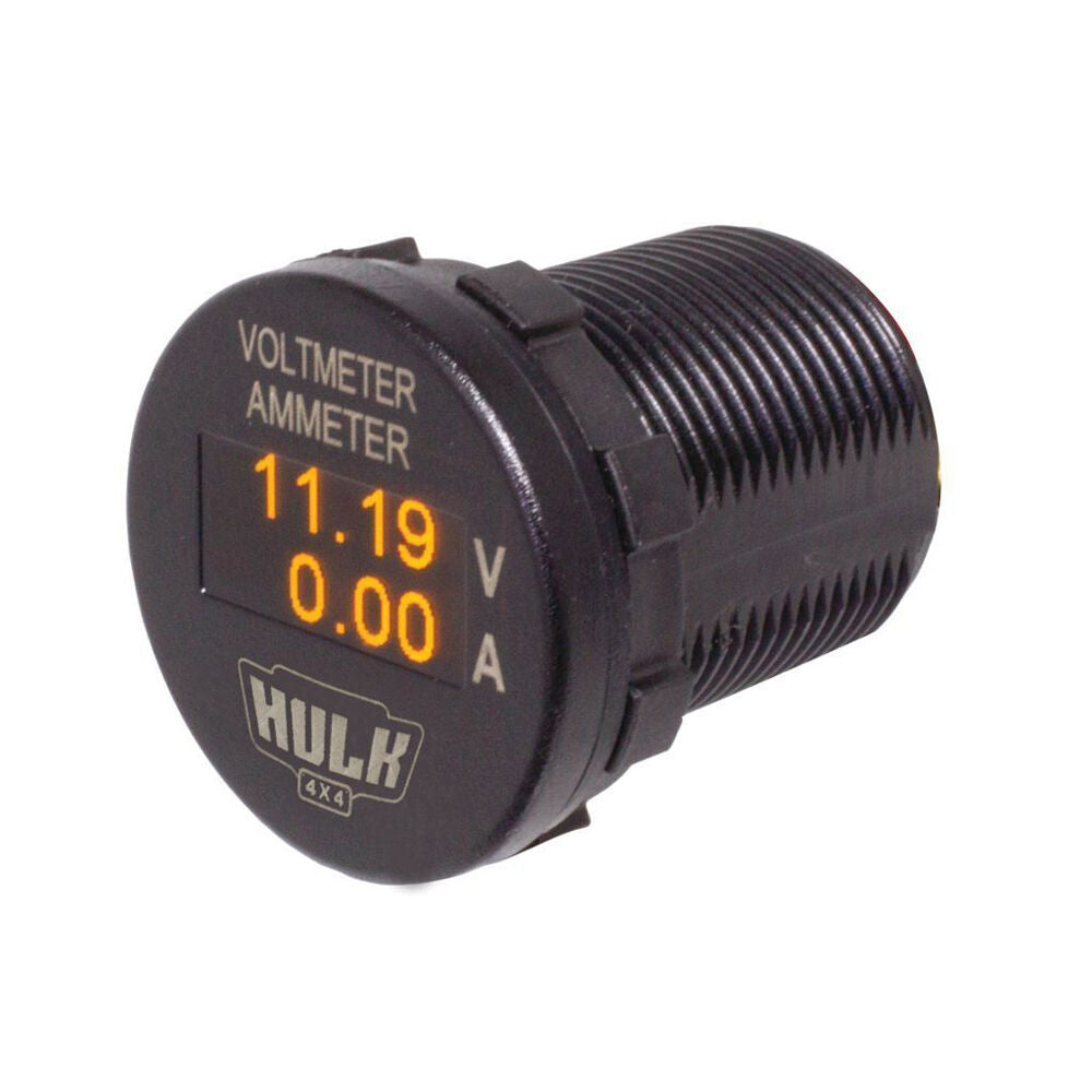 Hulk OLED Display Vehicle DC Voltmeter & Ammeter Device Black