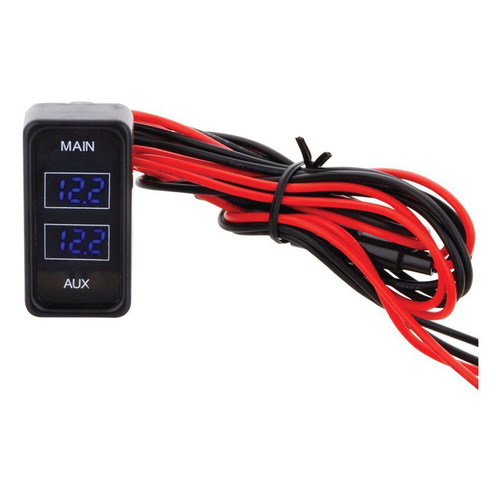 Hulk Rectangle Rocker Size Dual Vehicle Voltmeter Blue Illumination