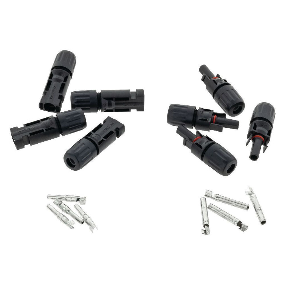 10pc Hulk Textured Grip Male & Female MC4 Solar PV Connector Black