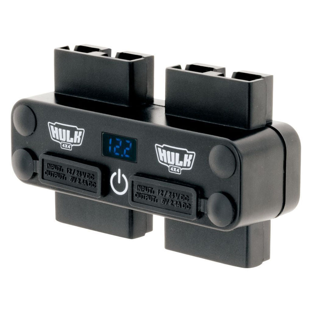Hulk 4 Way DC Power Adaptor w/ Anderson USB & Voltmeter Touch Switch 12/24V