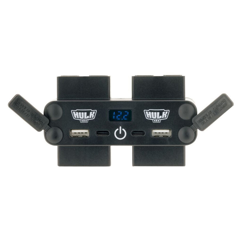 Hulk 4 Way DC Power Adaptor w/ Anderson USB & Voltmeter Touch Switch 12/24V