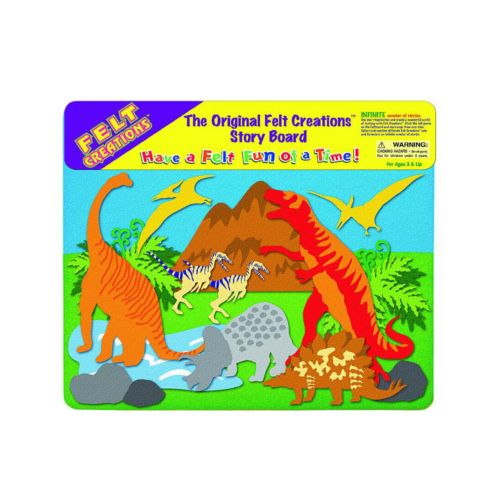 2x Felt Creations Prehistoric Dinosaurs Kids/Children Fabric Art Kit 3y+