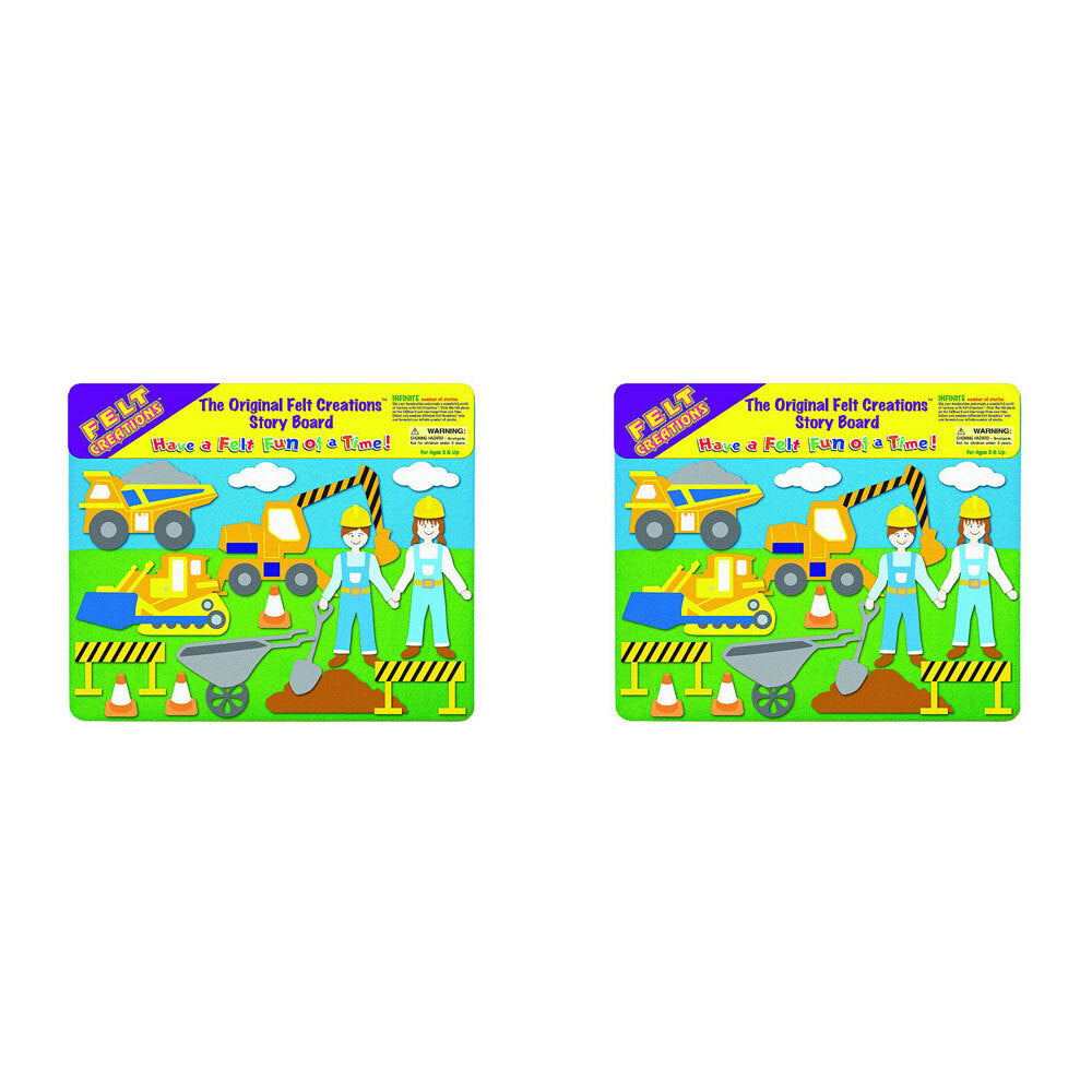 2x Felt Creations Construction Kids/Children Fabric Art Kit 3y+
