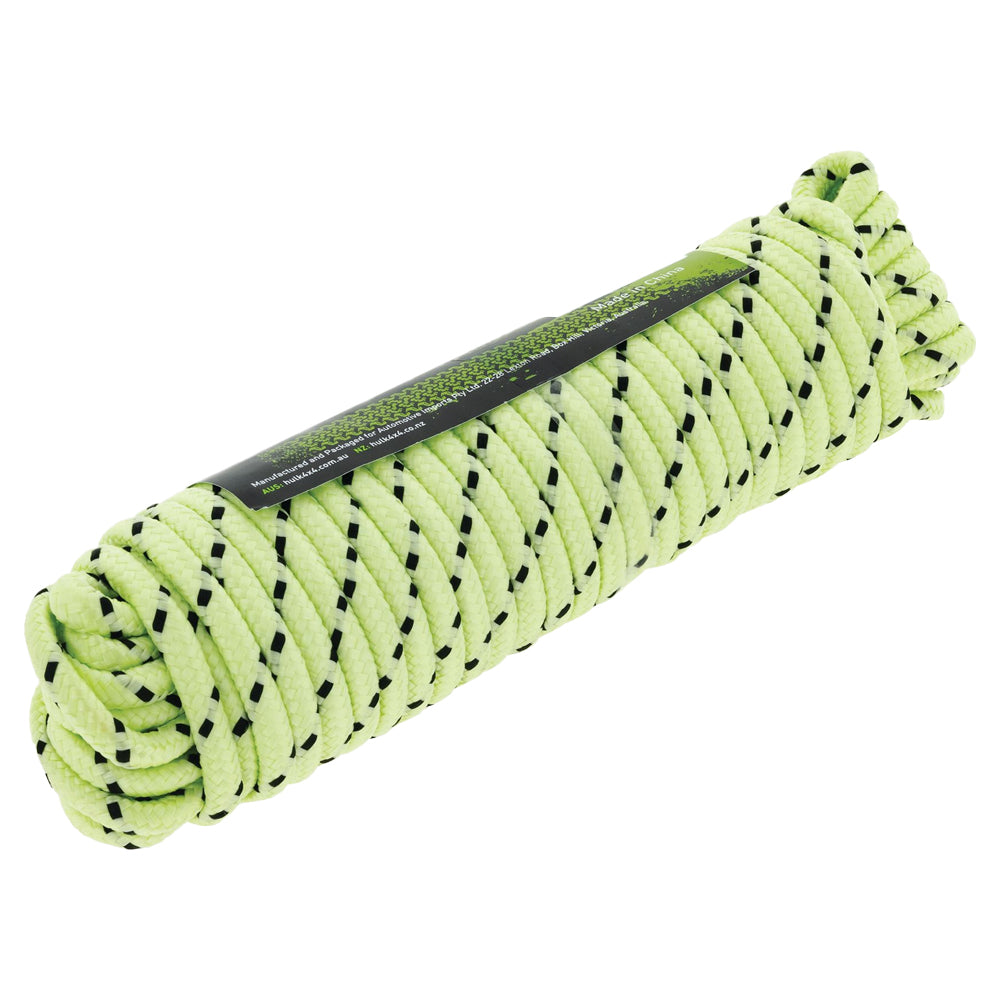2pk Hulk 4x4 Durable 15m Hi-Vis Reflective Glow Rope/Cargo Strap - Fluro Yellow