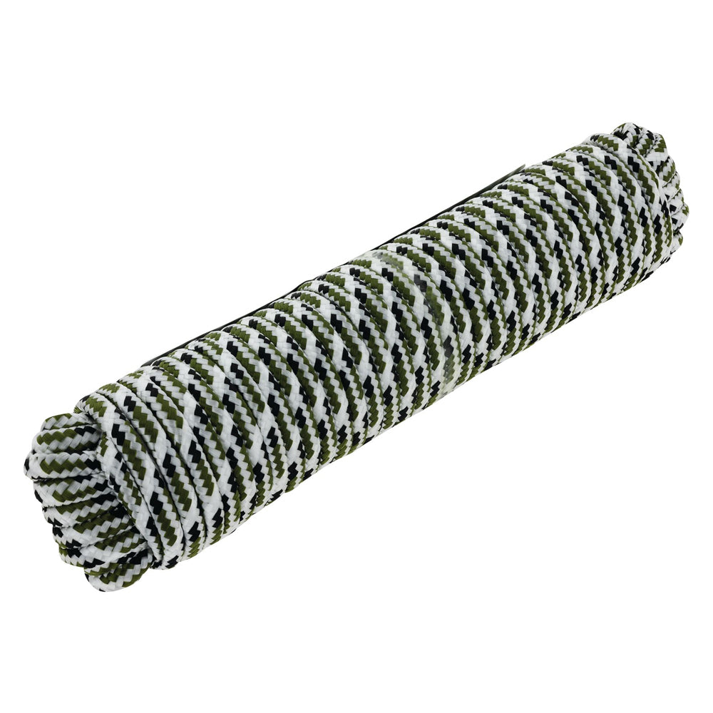 Hulk 4x4 Durable 30m Diamond Braid Poly Rope - White/Olive