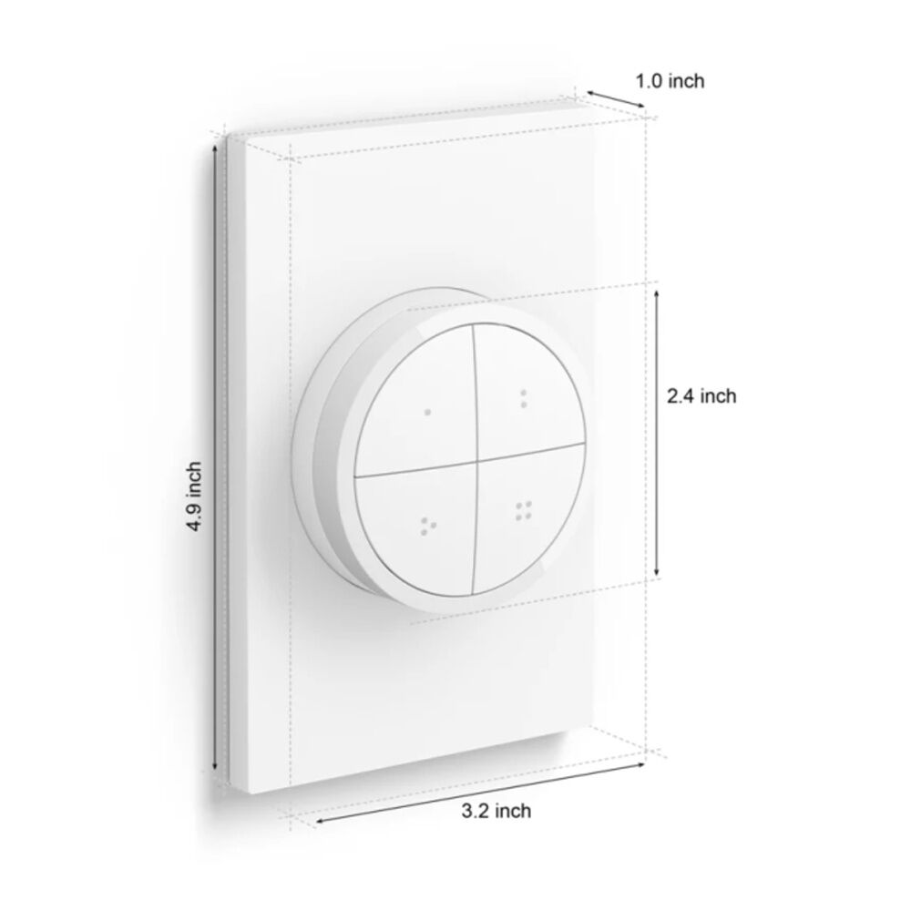 2PK Philips Hue Tap Remote Control Dial Switch Wall/Magnetic Surface Mount White