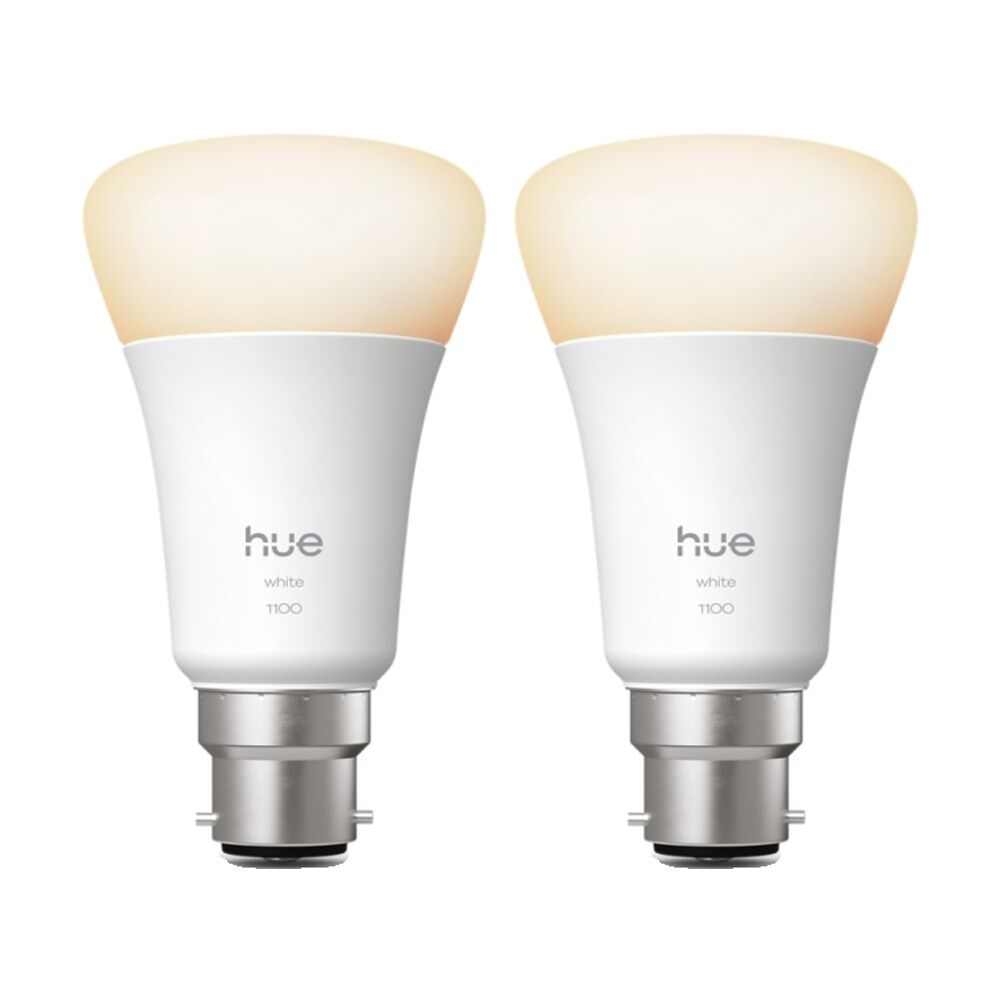 2PK Philips Hue 9.5W A60 V2 Smart LED Warm White Lightbulb B22