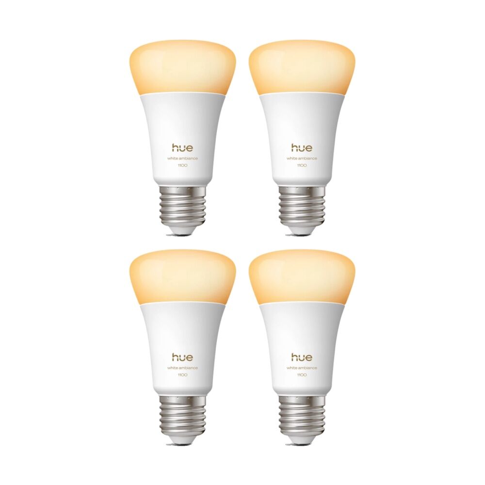 4PK Philips Hue 1100 A60 LED White Ambience Brightness Adjustable Lightbulb E27