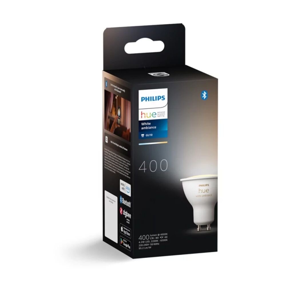 4PK Philips Hue GU10 V3 Smart White Ambience Adjustable Lightbulb 5.7W