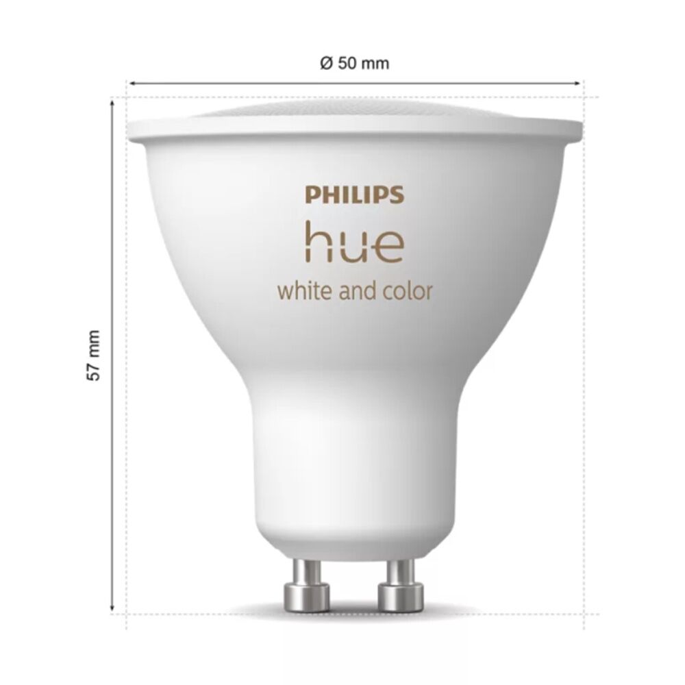 2PK Philips Hue White/Colour Ambience GU10 V3 Smart Lightbulb 5.7W