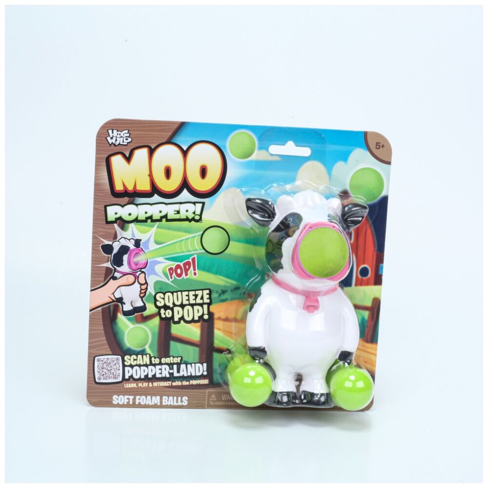Hog Wild Axoloti Moo & T-Rex Popper Soft Foam Ball Shooter Indoor/Outdoor Toy