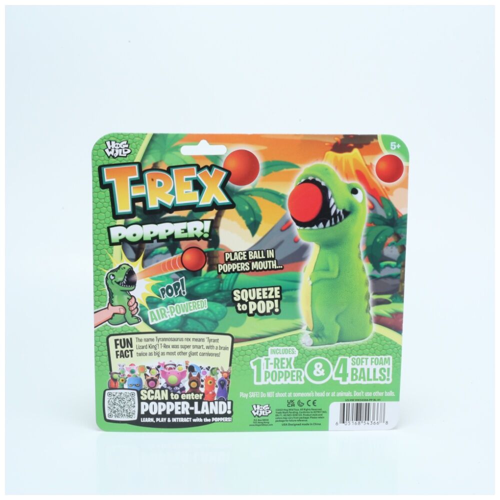 Hog Wild Axoloti Moo & T-Rex Popper Soft Foam Ball Shooter Indoor/Outdoor Toy